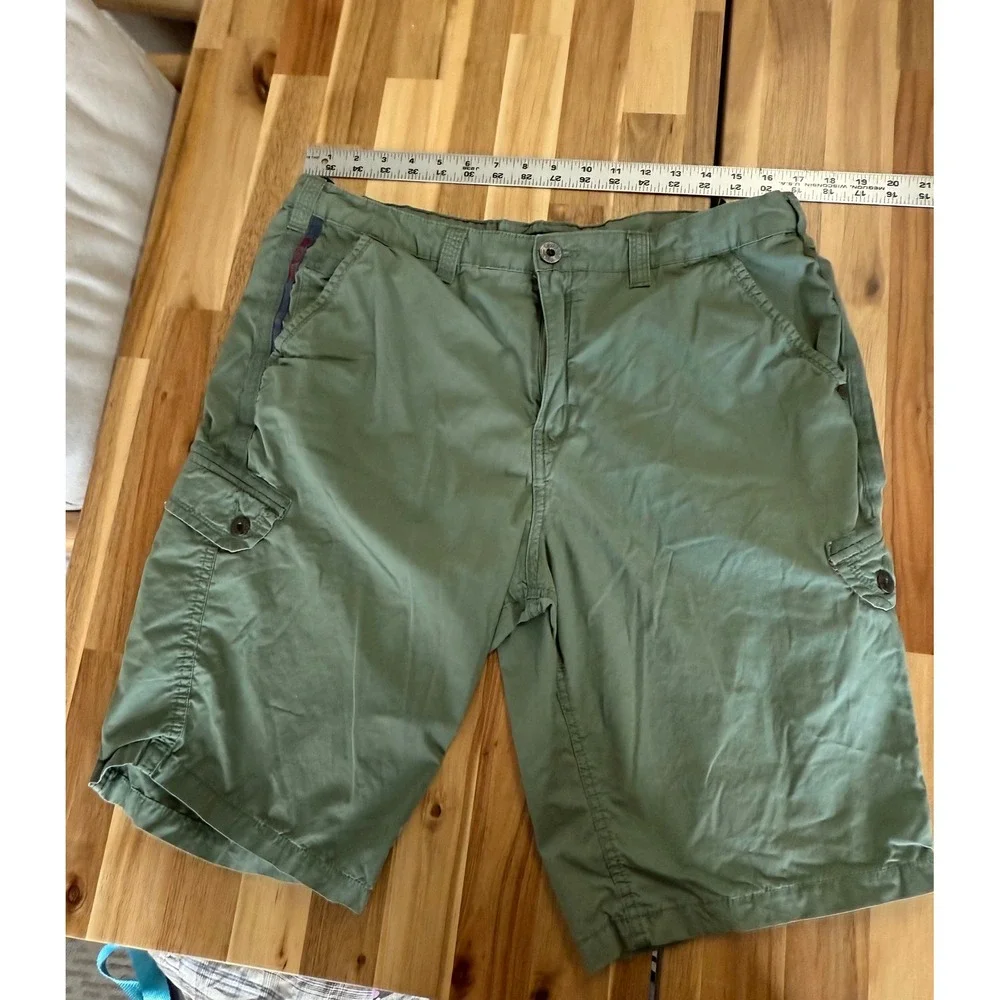 Buffalo David Bitton Mens Cargo Shorts 2 Pack Green Blue Bandana Trim Size 36